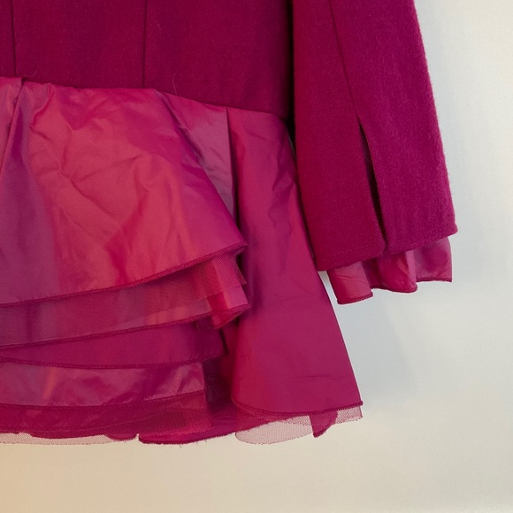 Burberry Peplum Wool Jacket Magenta Size Medium - Picture 6 of 14